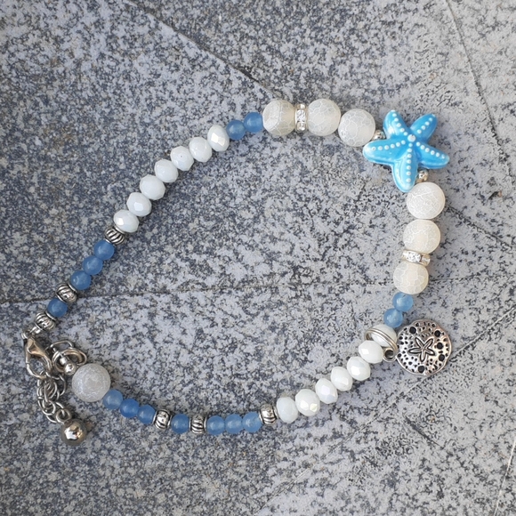 Hand Crafted Jewelry - Ankle bracelet Handmade Ceramic Starfish